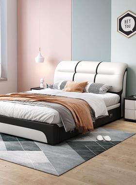 女生室床小户型高档耐用TNO包次卧简约皮卧软床