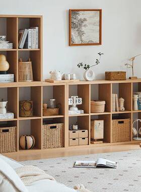 M*书落地置示物架客厅展架家用简约日式书76868柜架自组合由格子