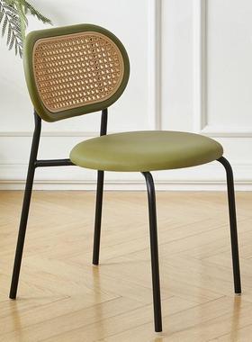 仿藤编餐14473铁艺复古餐厅用椅桌椅烧烤甜品店子椅家靠背椅网红