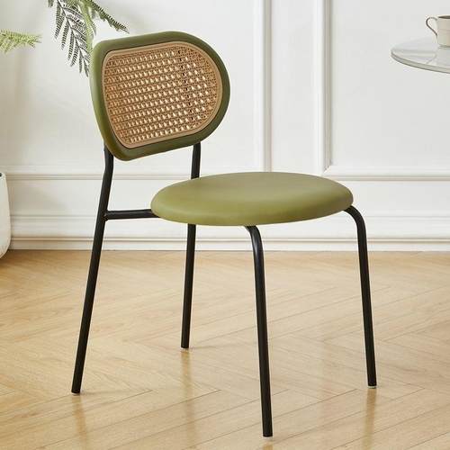 仿藤编餐14473铁艺复古餐厅用椅桌椅烧烤甜品店子椅家靠背椅网红