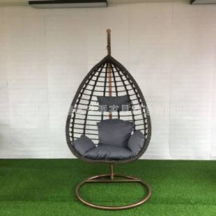 阳XGM铁艺吊篮藤椅吊椅外成人圆形单鸟巢秋千人藤编台吊篮户椅C8