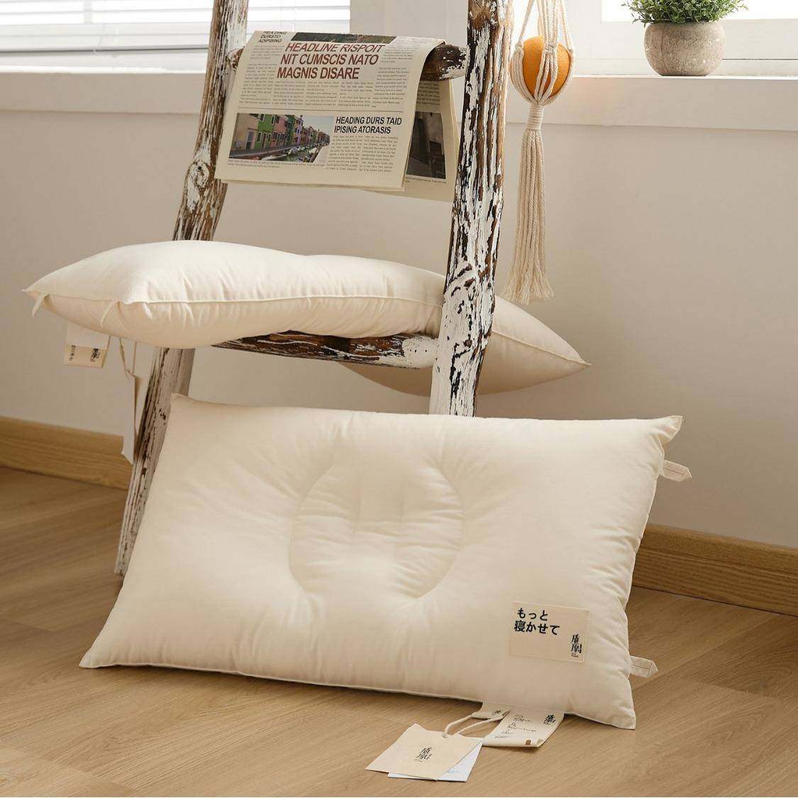 原儿童枕芯全棉软婴幼单人纯棉护颈儿枕低枕棉JINGYUE枕头一只装