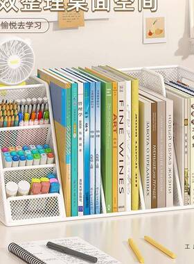 架F5M956M7书立桌面书整理收纳盒笔筒学生书桌收置物架办桌公文件