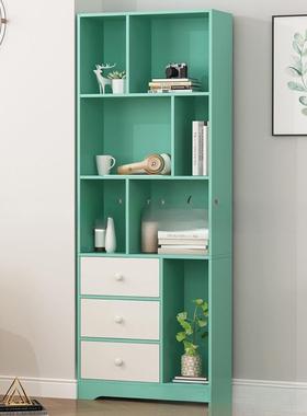 简创易书架柜墙角收纳储物柜落书地用格子收纳意家学生卧91056室