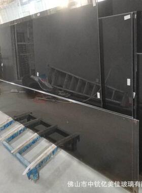 厂黑色钢玻璃长方形家茶化008几圆形餐桌桌面家用钢化玻璃