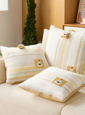 头卡通加厚抱载枕被车用两用抱枕被子二合一办PSN公睡可折午叠款