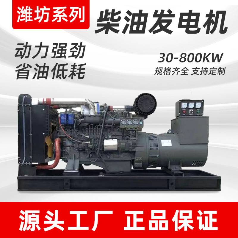 柴油发电机组50kw100200300400千瓦全铜潍坊系列380V三相高功率