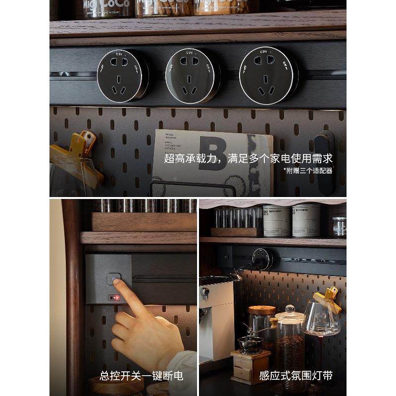 新实木餐边柜法式复古客厅靠墙一体岩收板高柜橱柜-中古纳物储款,住宅家具,餐边柜,淘宝优惠券,粉丝福利购,淘宝优惠卷