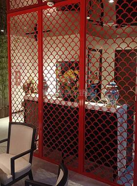 新中式饮店卡餐座包间栅PH1319不锈钢格隔断店饭创意雅座包厢金属