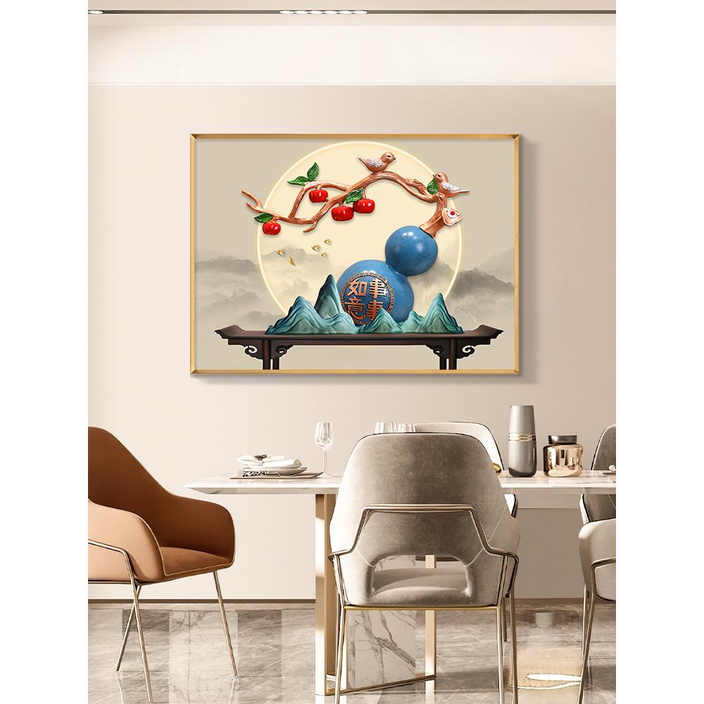 OQ5M电葫芦新中式表箱画装饰画痕钉推拉餐无厅ZOB丑电盒子遮遮挡