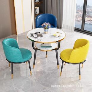 阳台小茶桌公室洽谈桌组合息区办接待休会客3.31.01小椅圆桌子小