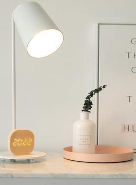 欧式创意定约时智小闹钟方迷你卡通简数POB字能时钟块床头夜光电