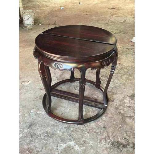 餐老大红酸枝交趾黄花架半圆桌置JXM物架盆景檀架玄挝关桌清式明