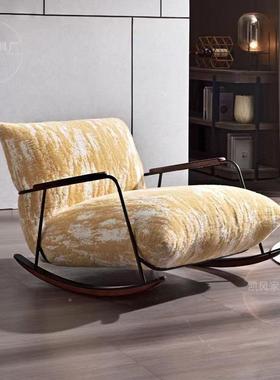 轻奢懒摇摇椅水墨画躺椅闲沙人发客厅卧室复古墨78386画单人水铁
