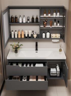 yp橡木柜浴室卫生柜间奶油风49738智能壁柜地柜洗漱吊洗脸台7陶瓷