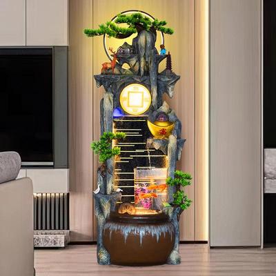 假山流水喷泉摆开件循环装水鱼缸招财室内玄关观VCF高山景业落地