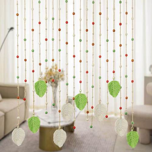 木珠帘断帘关室隔卧室门帘装饰家玄用房间珠帘卧80106过道玄帘子