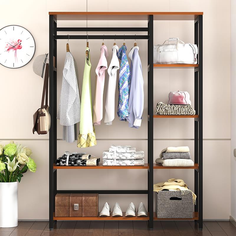 落家简F76MM787约卧室地式挂衣架铁艺衣柜简易衣用防尘收纳帽架子