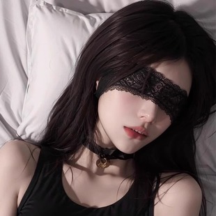 性感黑色蕾丝眼罩火辣纯欲面罩情侣情调蒙眼面纱丝带派对面罩套装