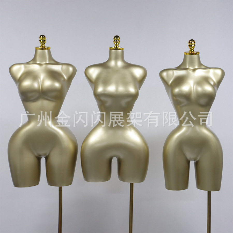 BBL Matte Gold非洲哑光金色欧美大码女模特展示半身大胸大屁股服