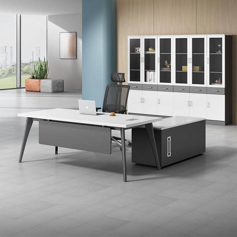 白色老板办公桌椅组合主管经理桌子简约现代总裁室单人大班台家具,金属材料及制品,金属加工件/五金加工件,淘宝优惠券,粉丝福利购,淘宝优惠卷