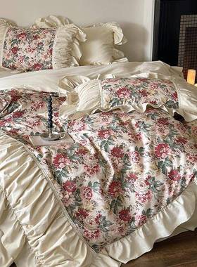 花开富贵︱全棉高级感复古四件套纯棉磨毛秋冬季床上被套法式床品