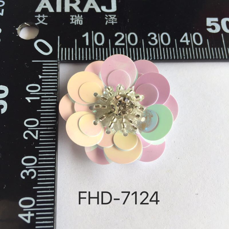 亮片钉珠配件发簪花朵布贴 衣服帽包鞋装饰DIY补丁贴花手工辅料