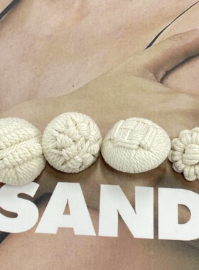 日系手工羊毛线米白色包扣毛衣大衣外套钮扣子钩花装饰纽扣