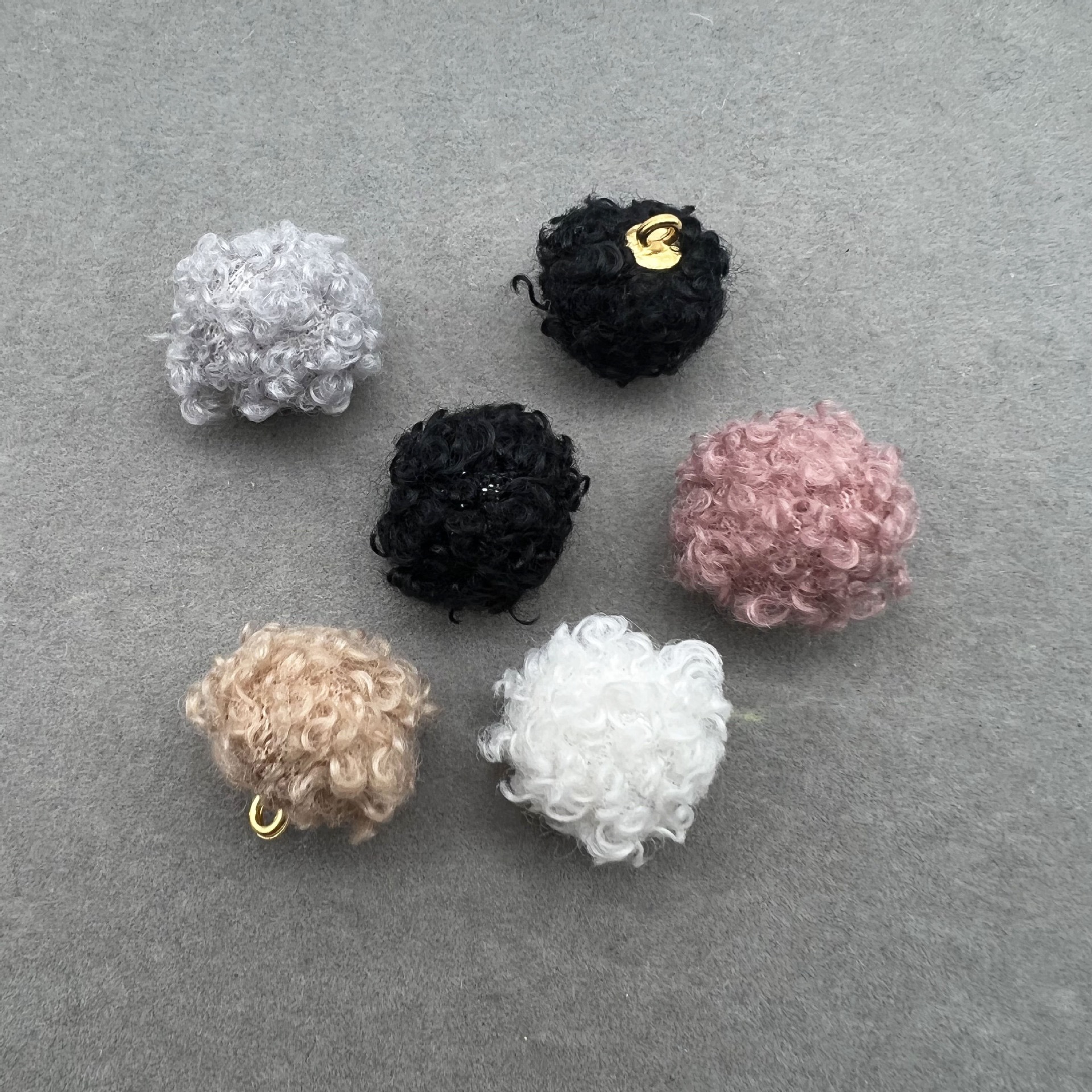 仿泰迪绒吊孔毛球扣DIY手工饰品配件扣大衣毛呢女装服饰百搭纽扣