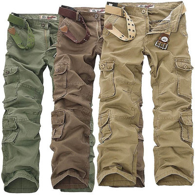 Men's Cotton Cargo pants leisure Man Camo trousers Big s