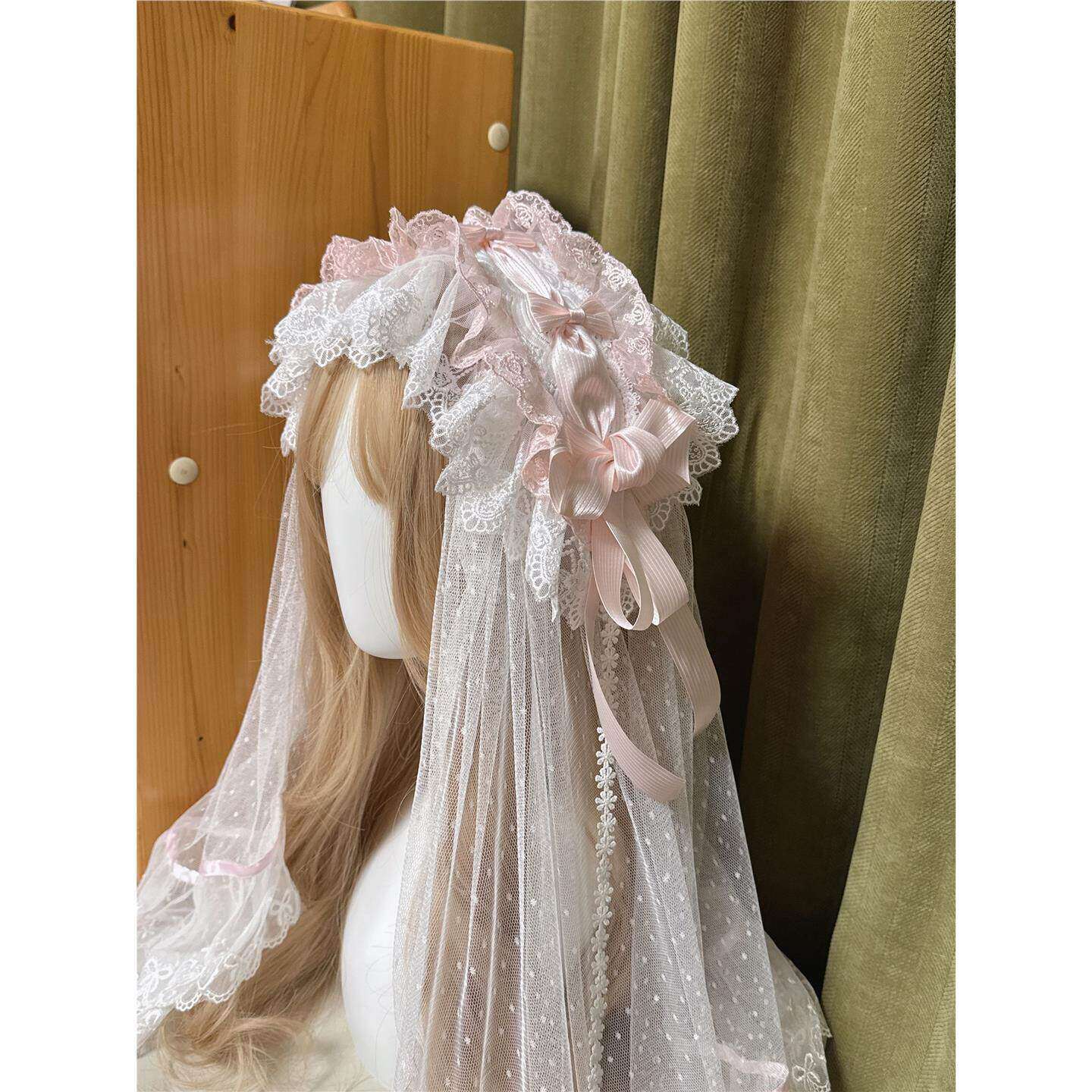 Little Fortune发带头纱手作华丽花嫁樱花树下的告白lolita小物