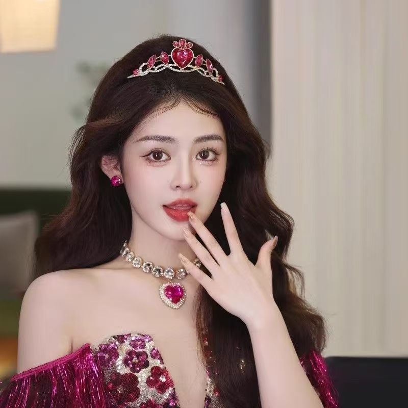 花语珍珠匣xbarbie芭比火龙果色皇冠洛丽塔配饰Lolita小物