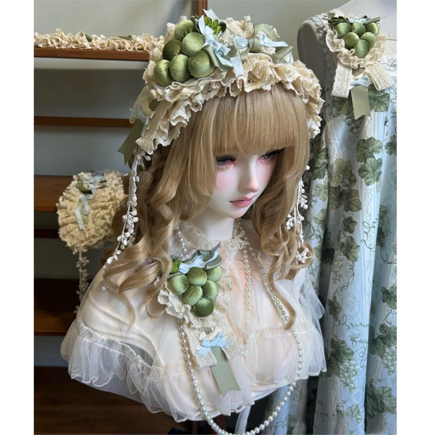 原创手作Lolita元素卢瓦尔葡萄园小物发带发夹花丸洛丽塔风格头饰