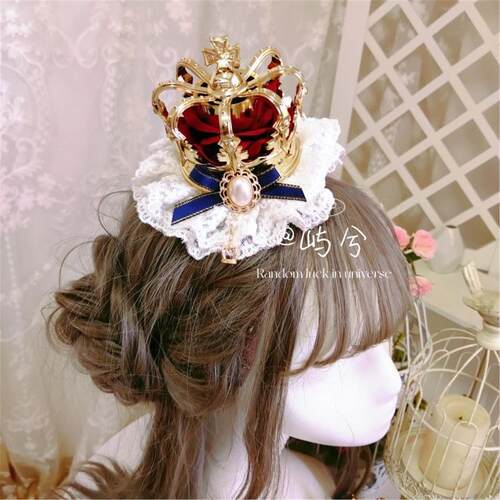 原创cos皇冠lolita头饰打歌日常公主女王加冕洛丽塔花嫁配饰军lo