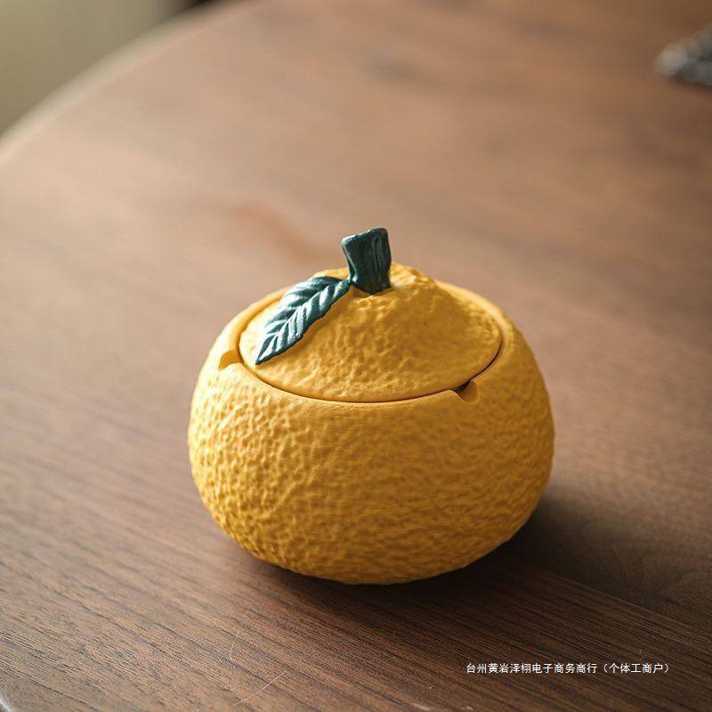 丑橘带盖树脂家用创意客厅茶几摆件防飞公室颜值烟缸,汽车用品/电子/清洗/改装,车用烟灰缸,淘宝优惠券,粉丝福利购,淘宝优惠卷