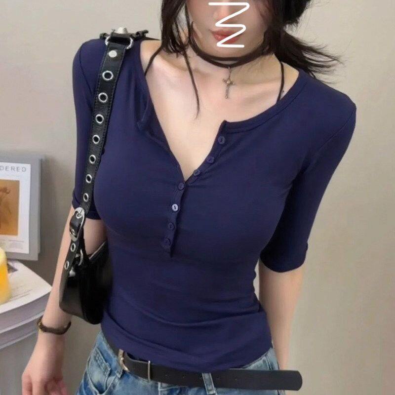 内搭女新款短袖T恤美式秋