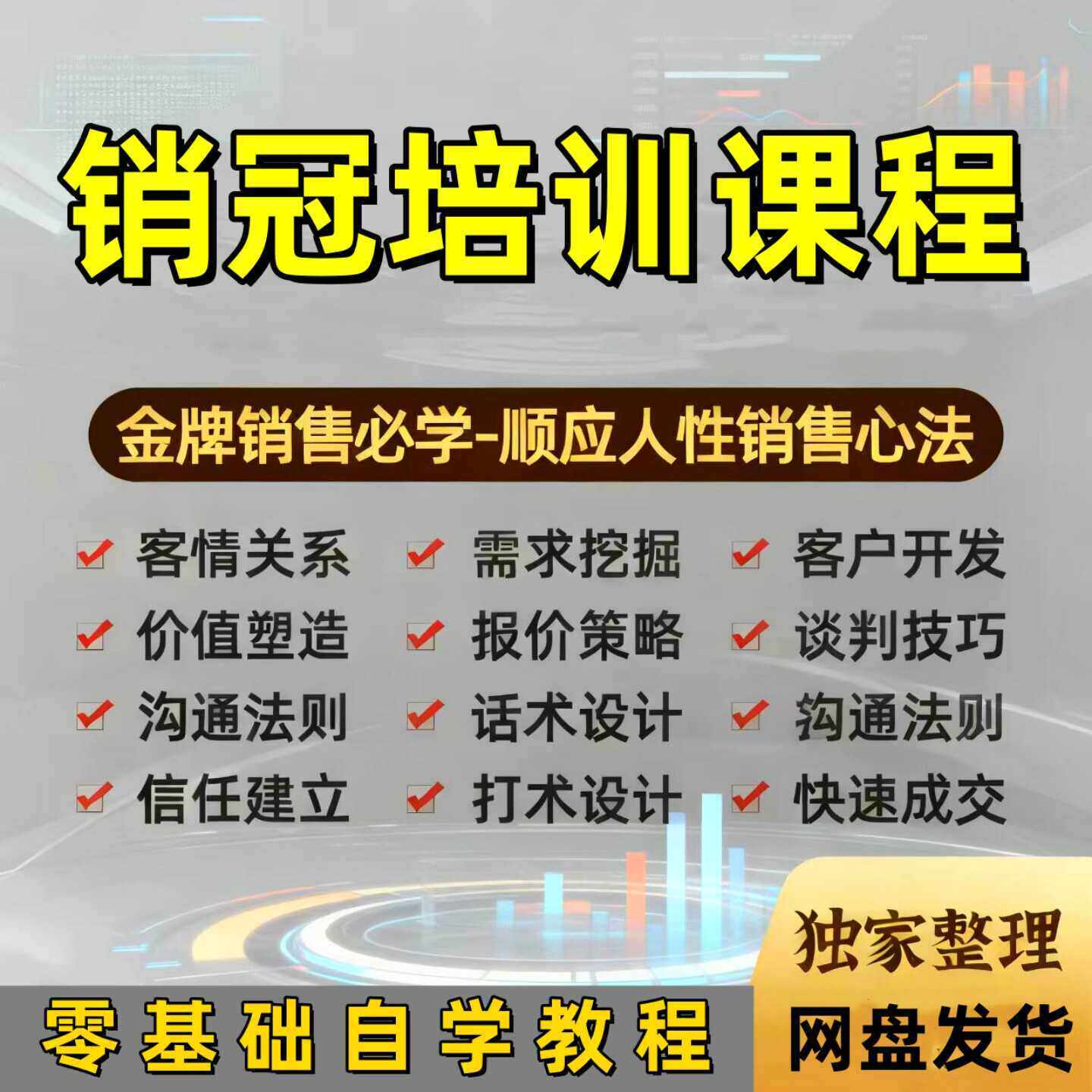 销售培训课程谈判心理学快速成交技巧销冠签单沟通话术视频教程