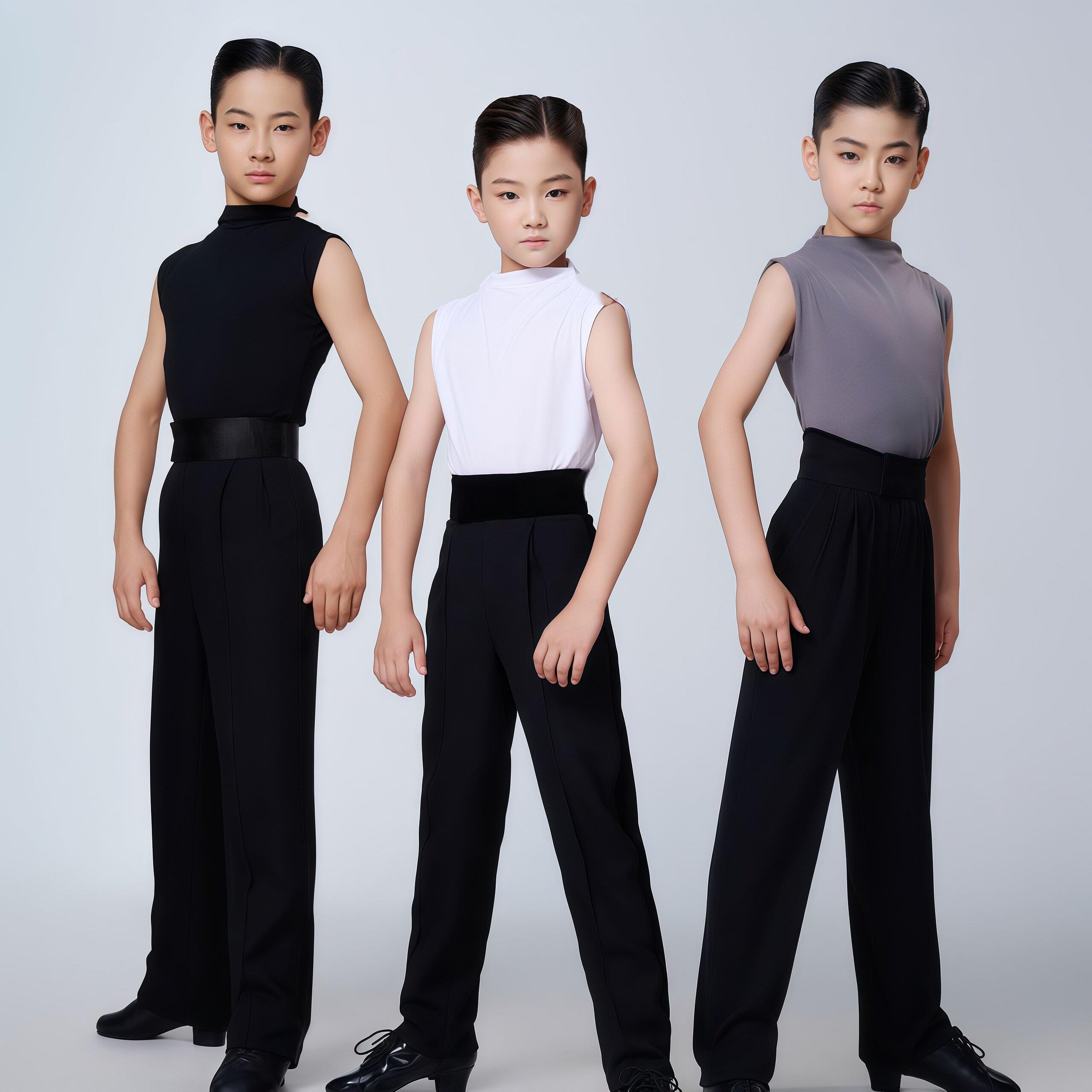 2026新款夏季幼儿拉丁舞蹈演出服男童无袖上衣日常拉丁舞练功服装