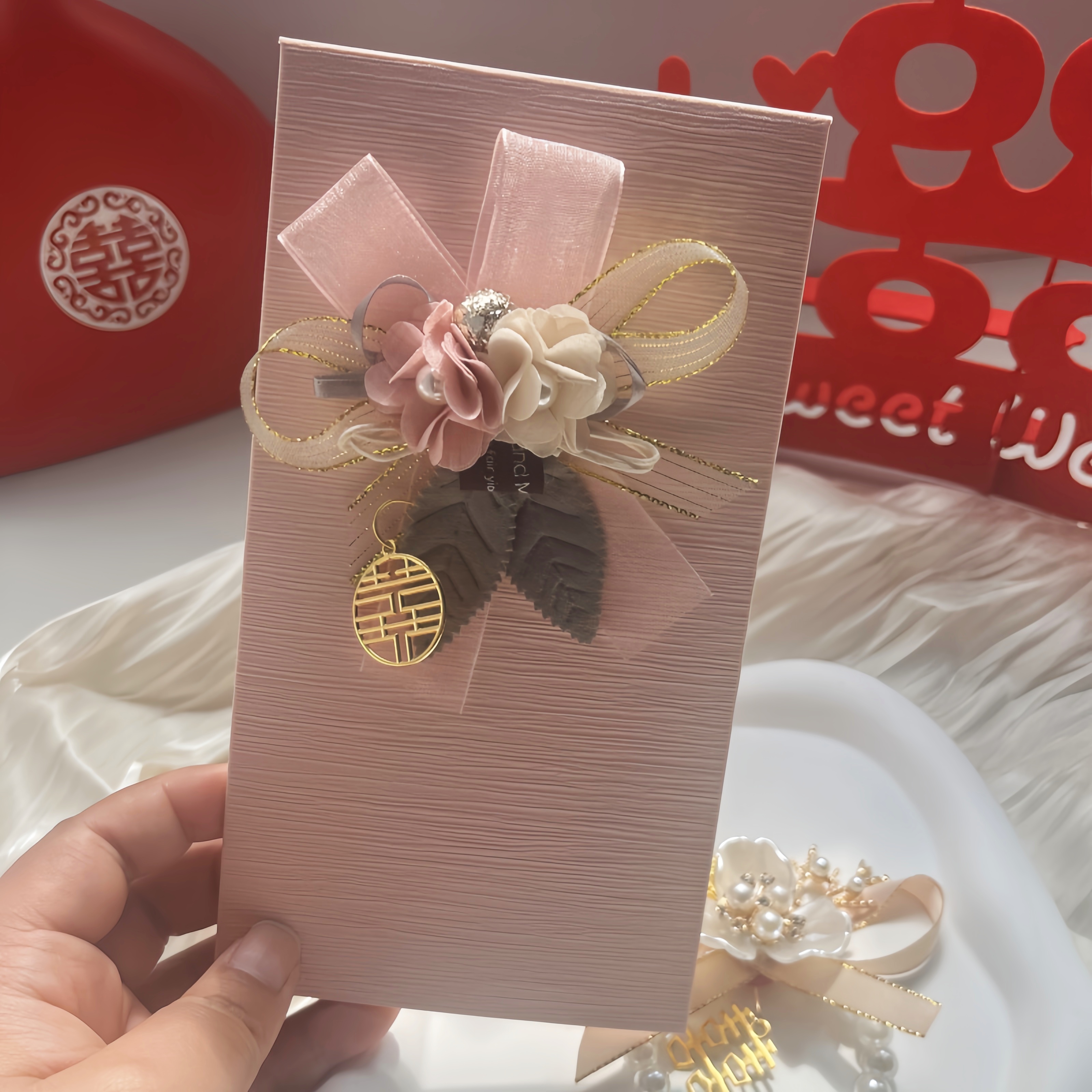 结婚闺蜜随份子高奢粉色红包创意布艺钱袋新娘回礼情人节粉红包