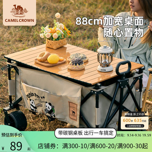 折叠桌露营车碳钢承重摆摊推车