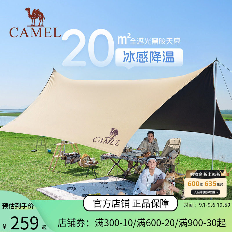 黑胶蝶形露营六角大号天幕户外