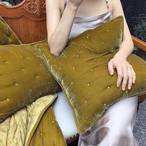 福SNE笙 锦绒刺绣抱枕丝绒新式沙发靠垫汽车腰客卧厅室靠中枕组枕
