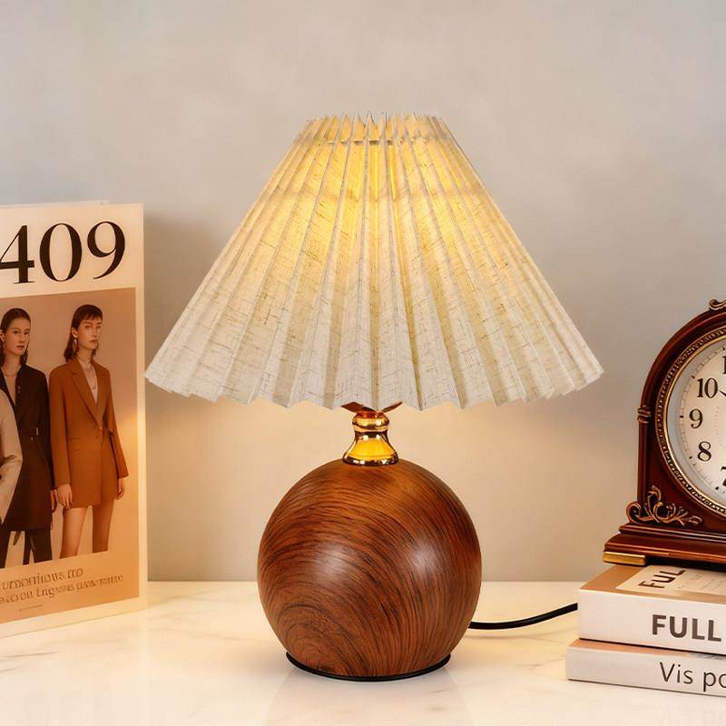 复古碎漫台灯88802床头灯高花级感布艺厅灯中式主卧室浪氛围灯客