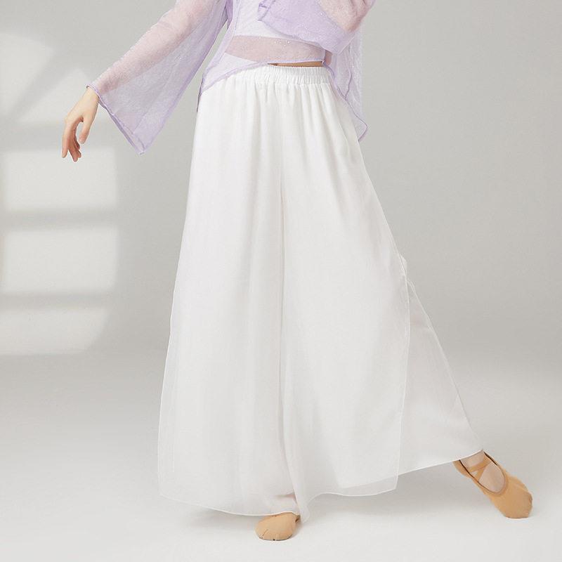 古典飘蹈裤女宽松雪K8937#纺裤中国风练功师服开舞叉逸仙气阔腿裤