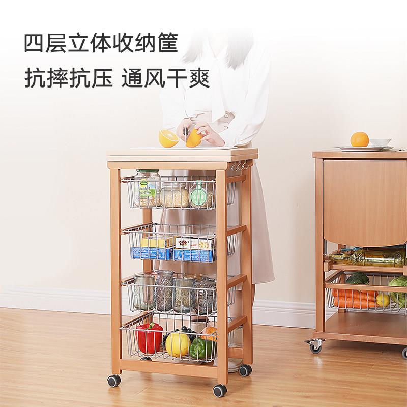 利多快意大利进口实餐车功能家用餐边木柜果蔬品置物架收纳食推车