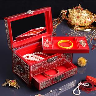 实漆木镶铜丝嵌螺钿覆古首饰收纳盒平遥器盒古妆奁结风婚晋元恒陪