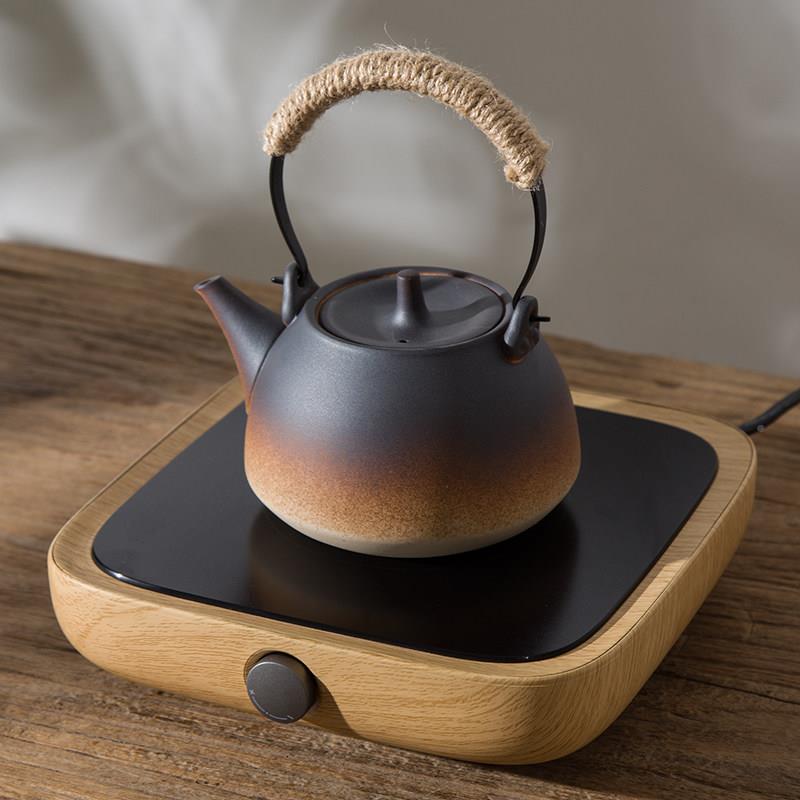 粗陶煮泡茶壶围炉夫煮茶陶壶烧热水壶功茶具耐茶壶茶壶黑ch005晶