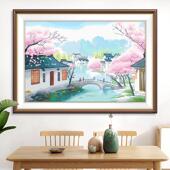 江南水乡十字绣2025新款 客厅餐厅高满绣简风Q702景画级单手工感自