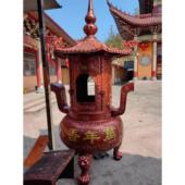 寺庙铁铸户外烧炉钱纸佛堂焚香炉鼎彷古元 宝炉室外钱炉化祠NBS堂