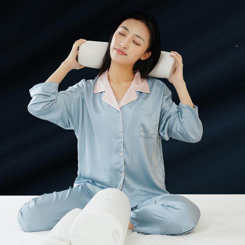 记忆酯棉圆柱颈椎枕单长条型保健枕可拆卸枕套形设计聚HPB纤人维